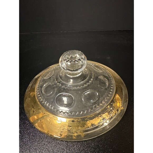 Antique EAPG Gold Flash Covered Compote 7" - Picture 7 of 10